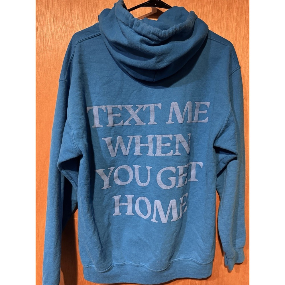 Lonely Ghost Text Me When You Get Home Hoodie Blue Size Medium Unisex